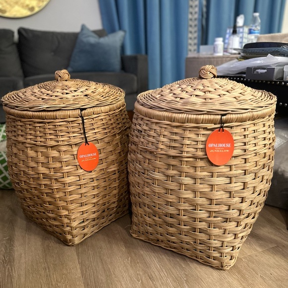 NWT SOLD OUT Opalhouse Target Jungalow RARE Rattan XL Storage Basket Bin w/ Lid - Picture 6 of 10